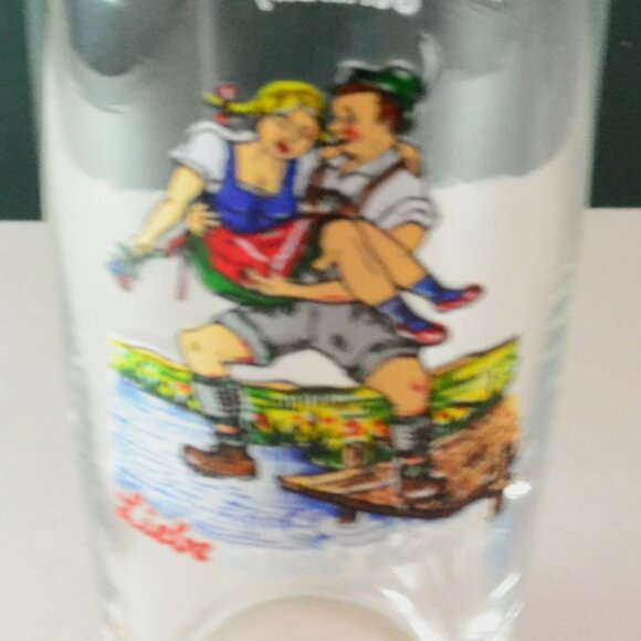 Set Of 4 Glasses German Figures With Sayings Air Force Police Wiesbaden Germany - Picture 9 of 11